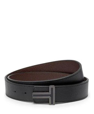 T Buckle Reversible Leather Belt 35mm